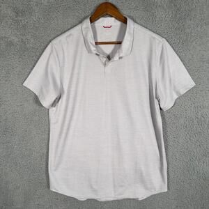 Western Rise Limitless Polo Shirt Merino Wool Blend Travel Grey Mens Large